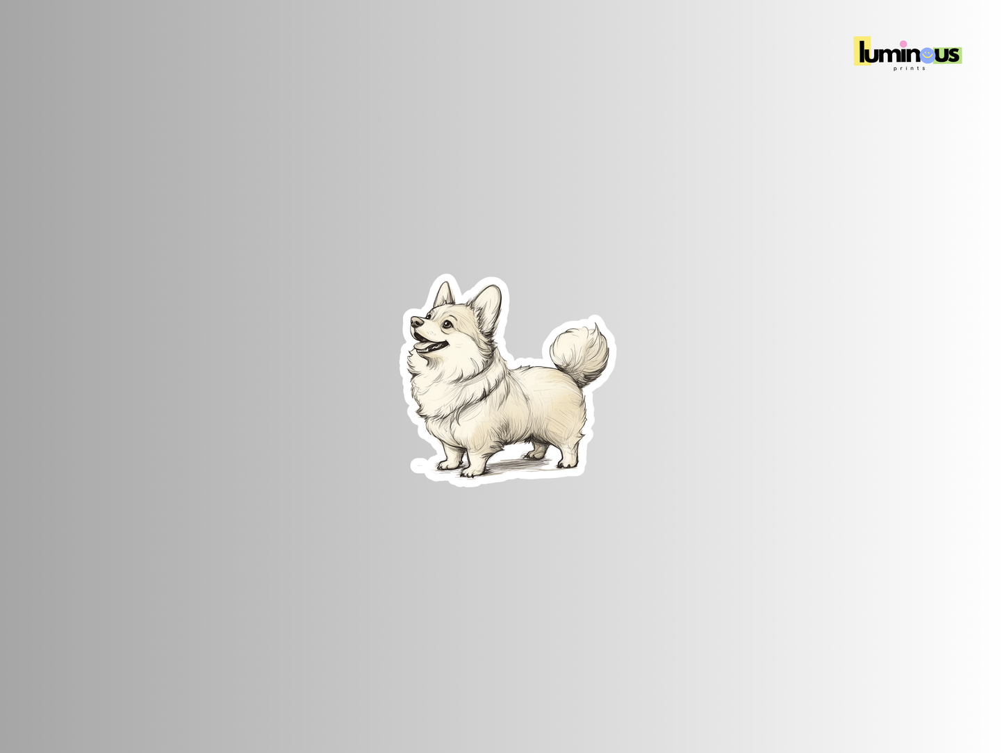 Cute Happy Corgi Matte Vinyl MINI Sticker