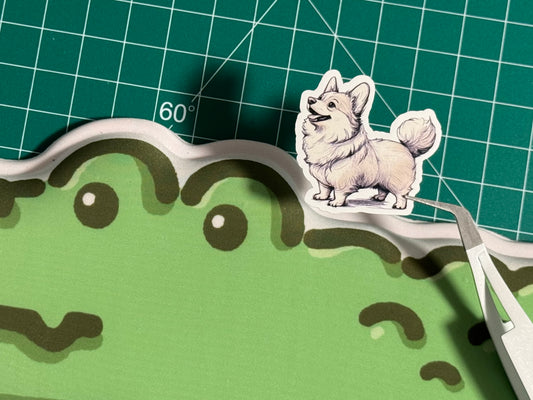 Cute Happy Corgi Matte Vinyl MINI Sticker