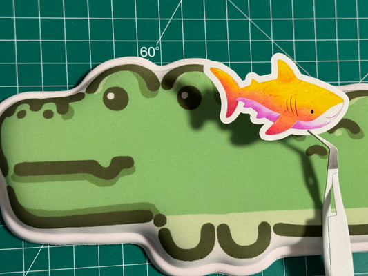 Cute Yellow Shark Matte Vinyl Sticker