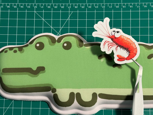 Bright Red Shrimp Vinyl Sticker