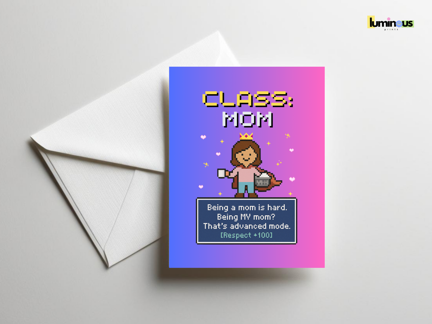 RPG-Inspired Mother’s Day Supermom Sticker Card