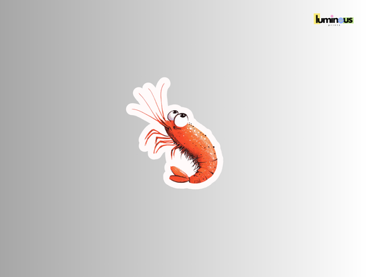 Bright Red Shrimp Vinyl Sticker