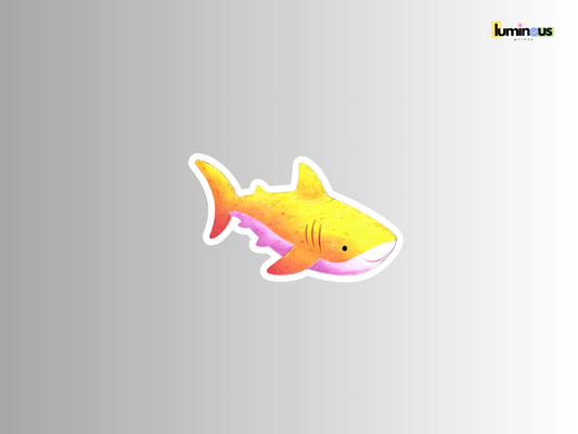 Cute Yellow Shark Matte Vinyl Sticker