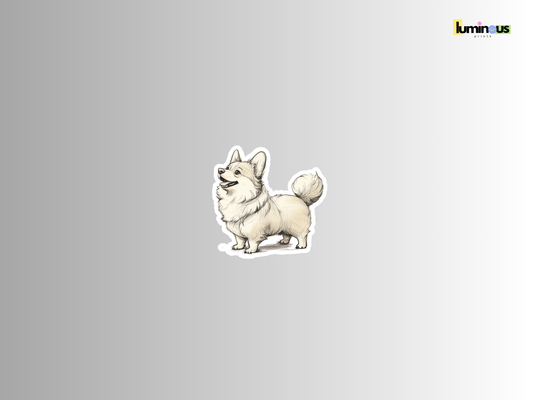 Cute Happy Corgi Matte Vinyl MINI Sticker
