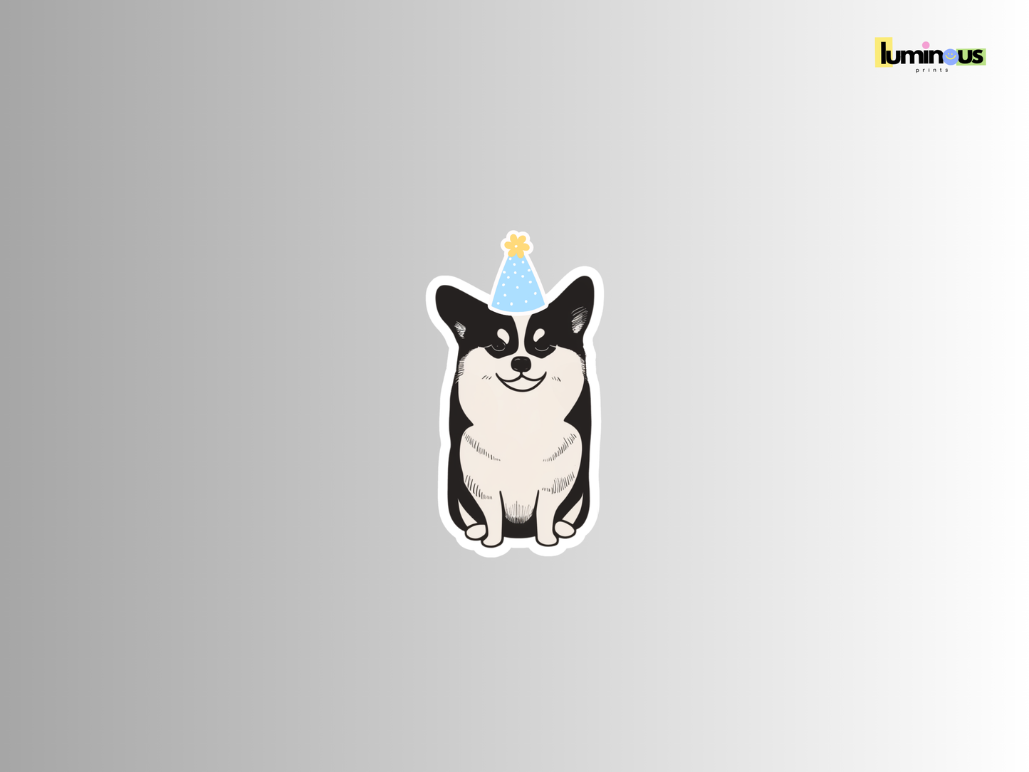 Party Shiba Inu Matte Vinyl Sticker