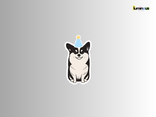Party Shiba Inu Matte Vinyl Sticker