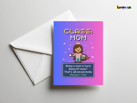 RPG-Inspired Mother’s Day Supermom Sticker Card